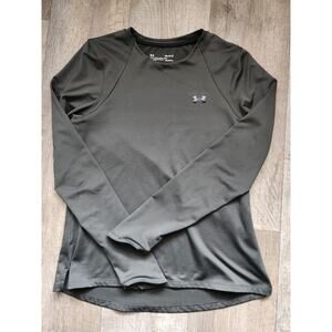 UNDER ARMOUR Shirt Mens M Green ColdGear Fitted Base Layer Athletic Thumb Holes